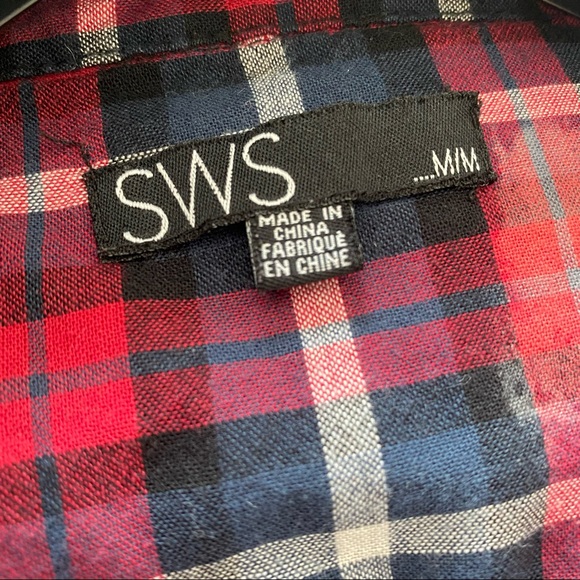 SWS | Distressed Red Plaid Button Up - Picture 10 of 12